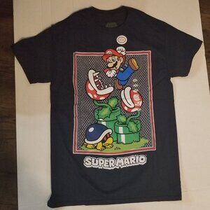 Nintendo Super Mario and Piranha Plant Tshirt (Navy)